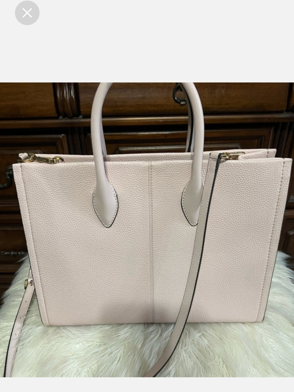 Michael Kors Blush Pink Pebbled Leather Satchel - Picture 5 of 12